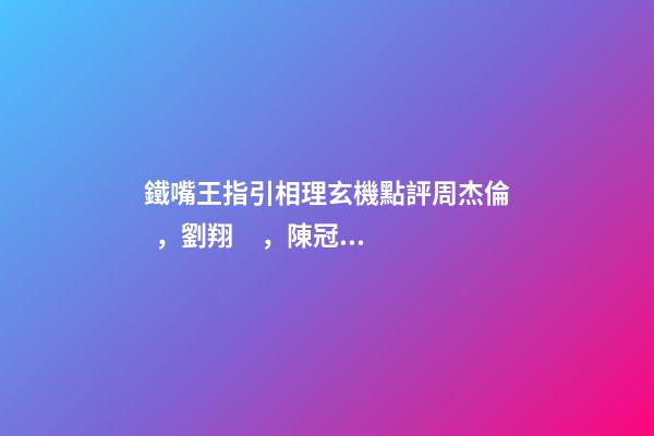 鐵嘴王指引相理玄機點評周杰倫，劉翔，陳冠希面相